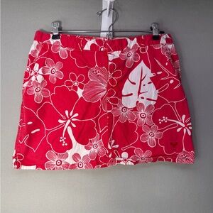 Roxy white & Red Tropical Print Skirt